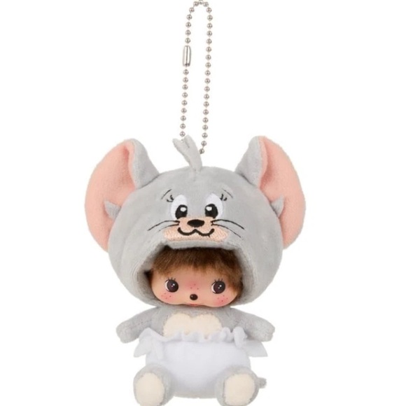 Tom & Jerry X Monchhichi Bebichhici Key Chain Japan Bag Charm - Picture 1 of 3
